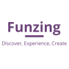 Violet Funzing logo with the words ´discover, experience, create ´below the word´Funzing´