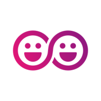 Two pink and violet smiley faces, the logo of withlocals