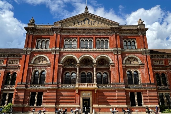 a large brick building with Victoria and Albert Museum in the background